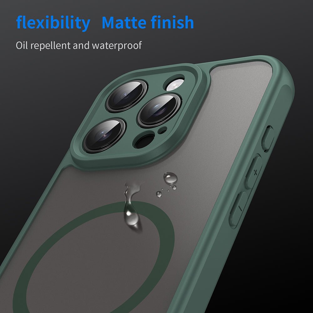 Techsuit iPhone 16 Pro - Σκληρή Θήκη με Πλαίσιο Σιλικόνης και MagSafe - HaloFrost II MagSafe - Green