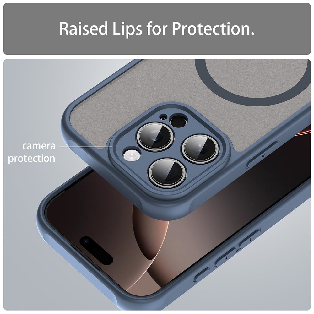 Techsuit iPhone 16 Pro - Σκληρή Θήκη με Πλαίσιο Σιλικόνης και MagSafe - HaloFrost II MagSafe - Navy Blue