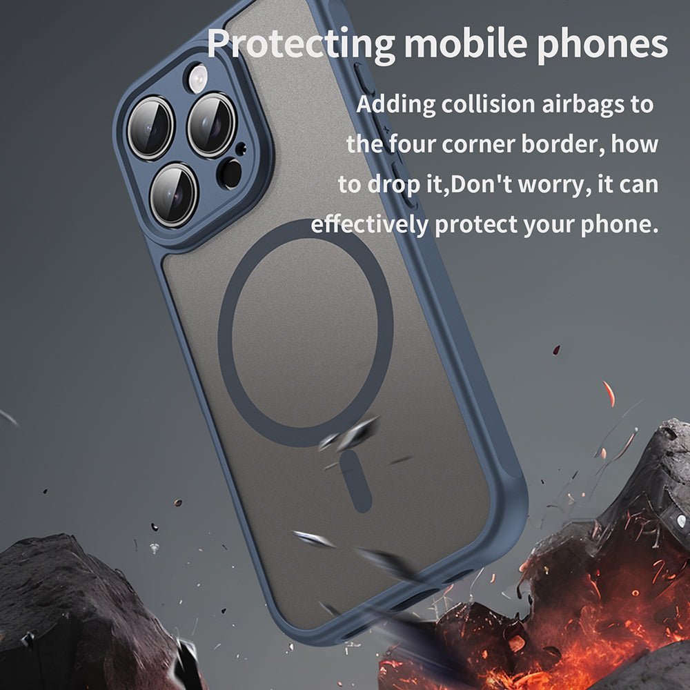 Techsuit iPhone 16 Pro - Σκληρή Θήκη με Πλαίσιο Σιλικόνης και MagSafe - HaloFrost II MagSafe - Navy Blue