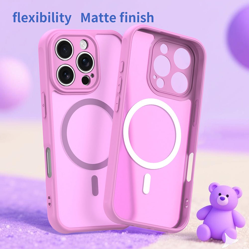 Techsuit iPhone 16 Pro - Σκληρή Θήκη με Πλαίσιο Σιλικόνης και MagSafe - HaloFrost II MagSafe - Pink