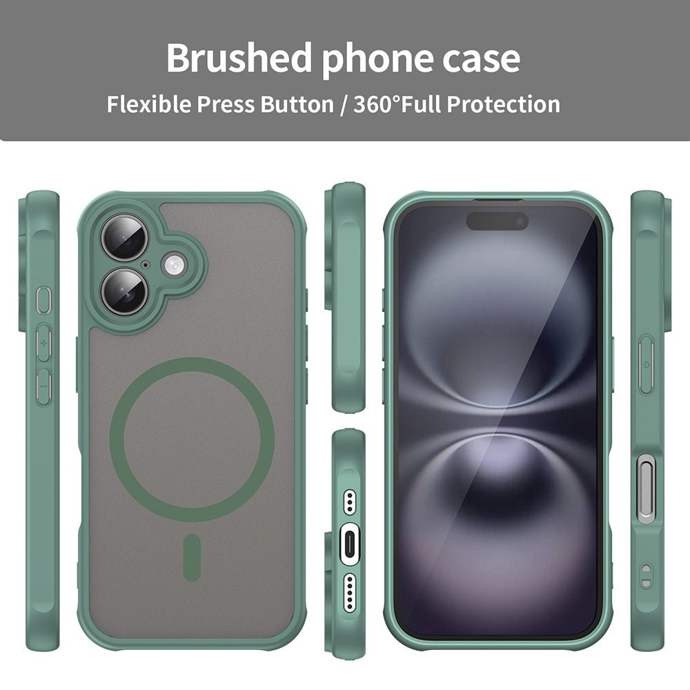 Techsuit iPhone 16 - Σκληρή Θήκη με Πλαίσιο Σιλικόνης και MagSafe - HaloFrost II MagSafe - Green