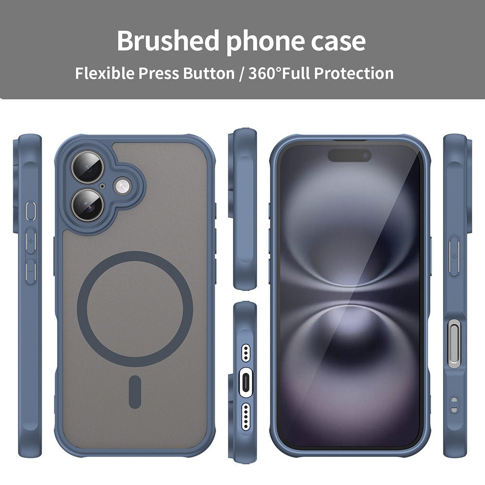 Techsuit iPhone 16 - Σκληρή Θήκη με Πλαίσιο Σιλικόνης και MagSafe - HaloFrost II MagSafe - Navy Blue