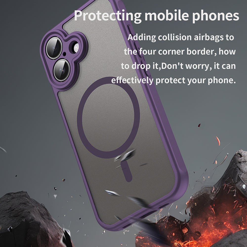 Techsuit iPhone 16 - Σκληρή Θήκη με Πλαίσιο Σιλικόνης και MagSafe - HaloFrost II MagSafe - Purple