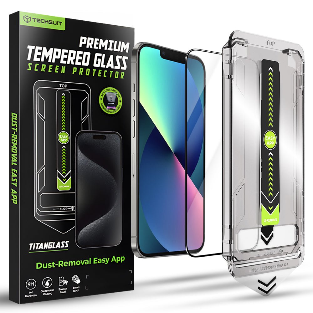 Techsuit iPhone 16e / 17e / 14 / 13 / 13 Pro - Full Screen Αντιχαρακτικό Γυαλί Οθόνης - TitanGlass FullCover - Black