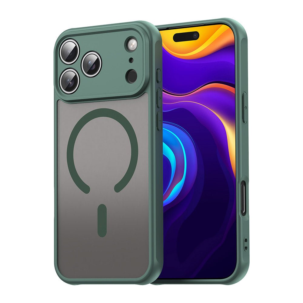 Techsuit iPhone 17 Pro Max - Σκληρή Θήκη με Πλαίσιο Σιλικόνης και MagSafe - HaloFrost II MagSafe - Green