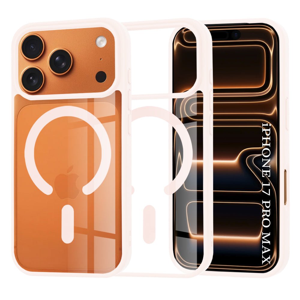 Techsuit iPhone 17 Pro Max - Σκληρή Θήκη με Πλαίσιο Σιλικόνης - MagSafe Pro - Clear / Nude Pink