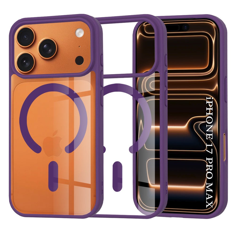Techsuit iPhone 17 Pro Max - Σκληρή Θήκη με Πλαίσιο Σιλικόνης - MagSafe Pro - Clear / Purple