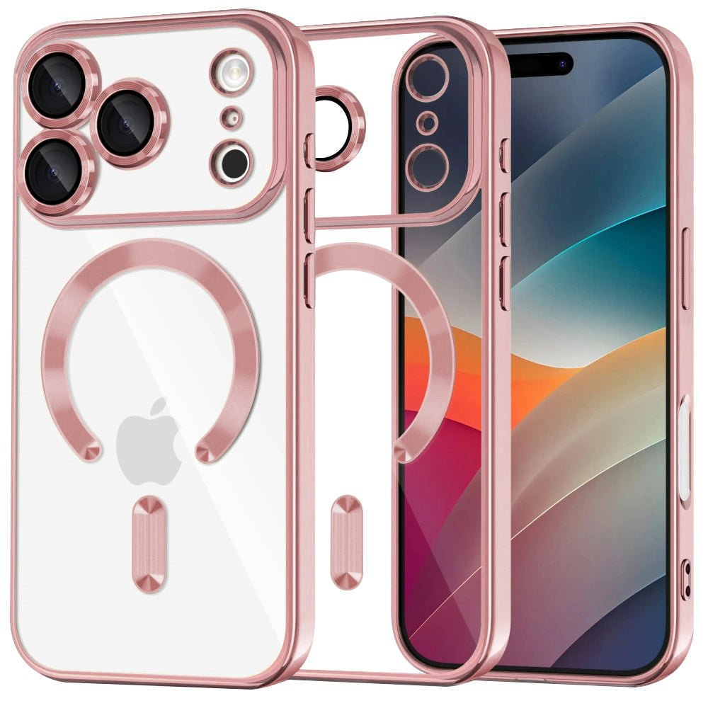 Techsuit iPhone 17 Pro Max - Θήκη Σιλικόνης - Luxury Crystal MagSafe - Pink / Clear
