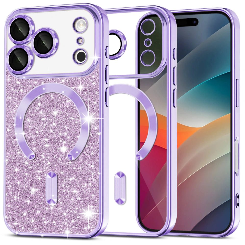 Techsuit iPhone 17 Pro Max - Θήκη Σιλικόνης - Luxury Glitter MagSafe - Light Purple