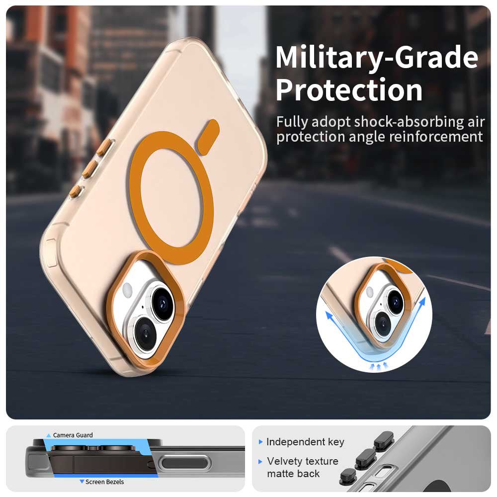Techsuit iPhone 17 Pro - Σκληρή Θήκη με Πλαίσιο Σιλικόνης και MagSafe - CandyCase MagSafe - Orange