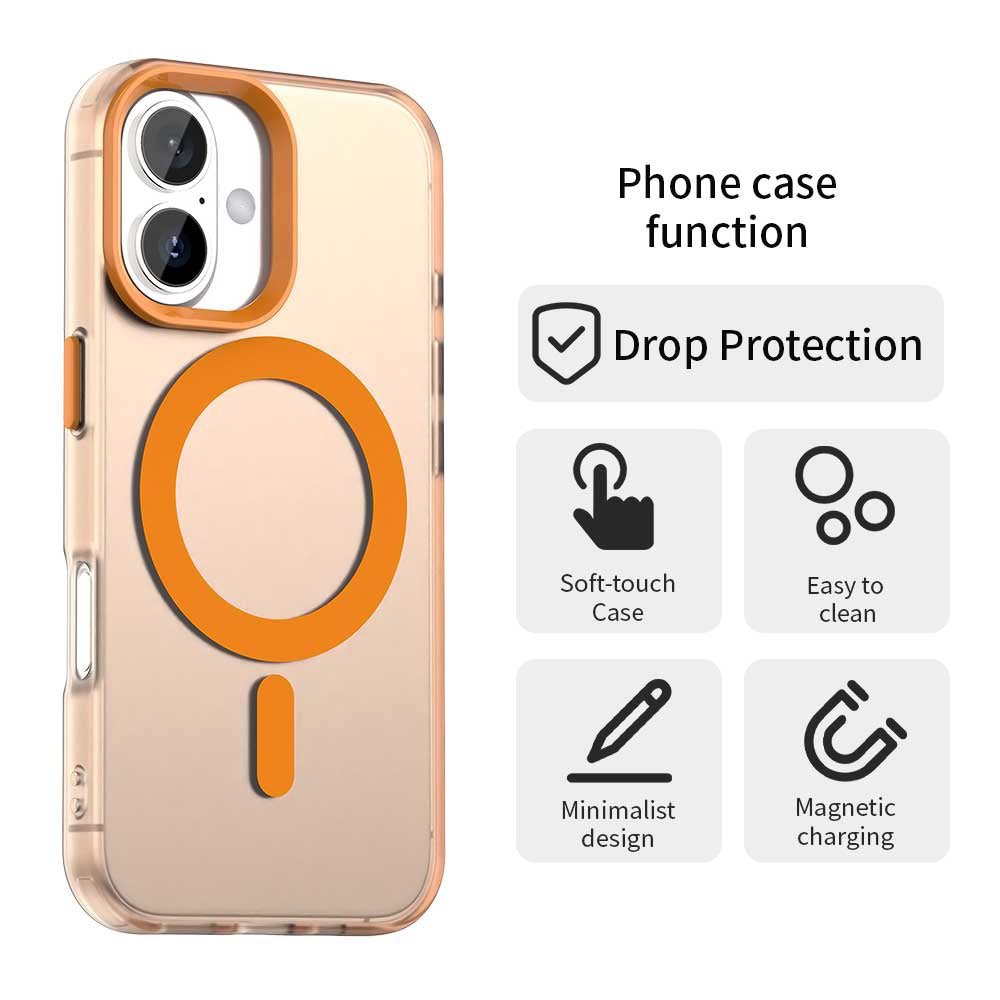 Techsuit iPhone 17 Pro - Σκληρή Θήκη με Πλαίσιο Σιλικόνης και MagSafe - CandyCase MagSafe - Orange