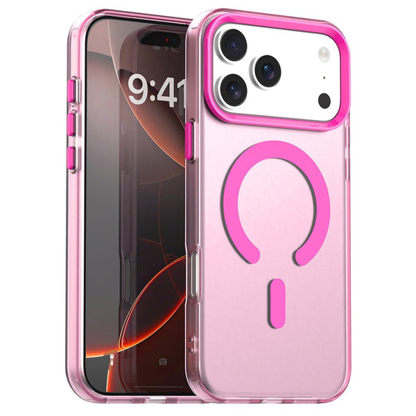 Techsuit iPhone 17 Pro - Σκληρή Θήκη με Πλαίσιο Σιλικόνης και MagSafe - CandyCase MagSafe - Pink