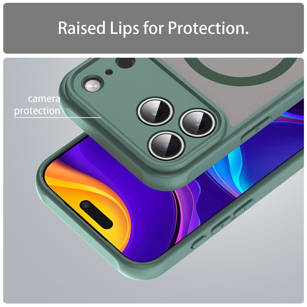 Techsuit iPhone 17 Pro - Σκληρή Θήκη με Πλαίσιο Σιλικόνης και MagSafe - HaloFrost II MagSafe - Green