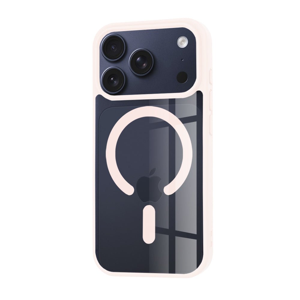 Techsuit iPhone 17 Pro - Σκληρή Θήκη με Πλαίσιο Σιλικόνης - MagSafe Pro - Clear / Nude Pink