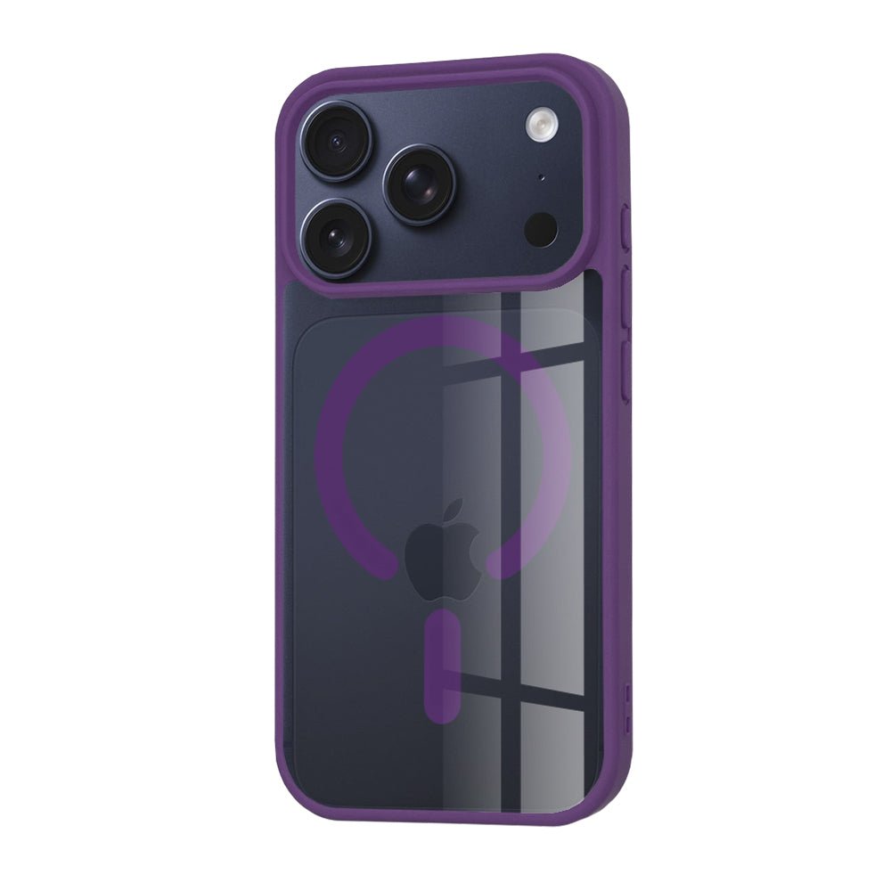 Techsuit iPhone 17 Pro - Σκληρή Θήκη με Πλαίσιο Σιλικόνης - MagSafe Pro - Clear / Purple