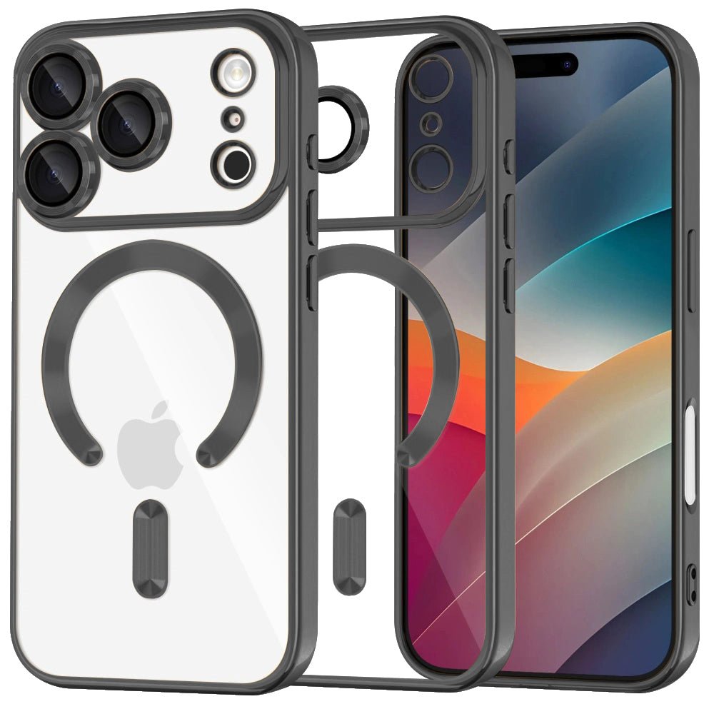 Techsuit iPhone 17 Pro - Θήκη Σιλικόνης - Luxury Crystal MagSafe - Black / Clear