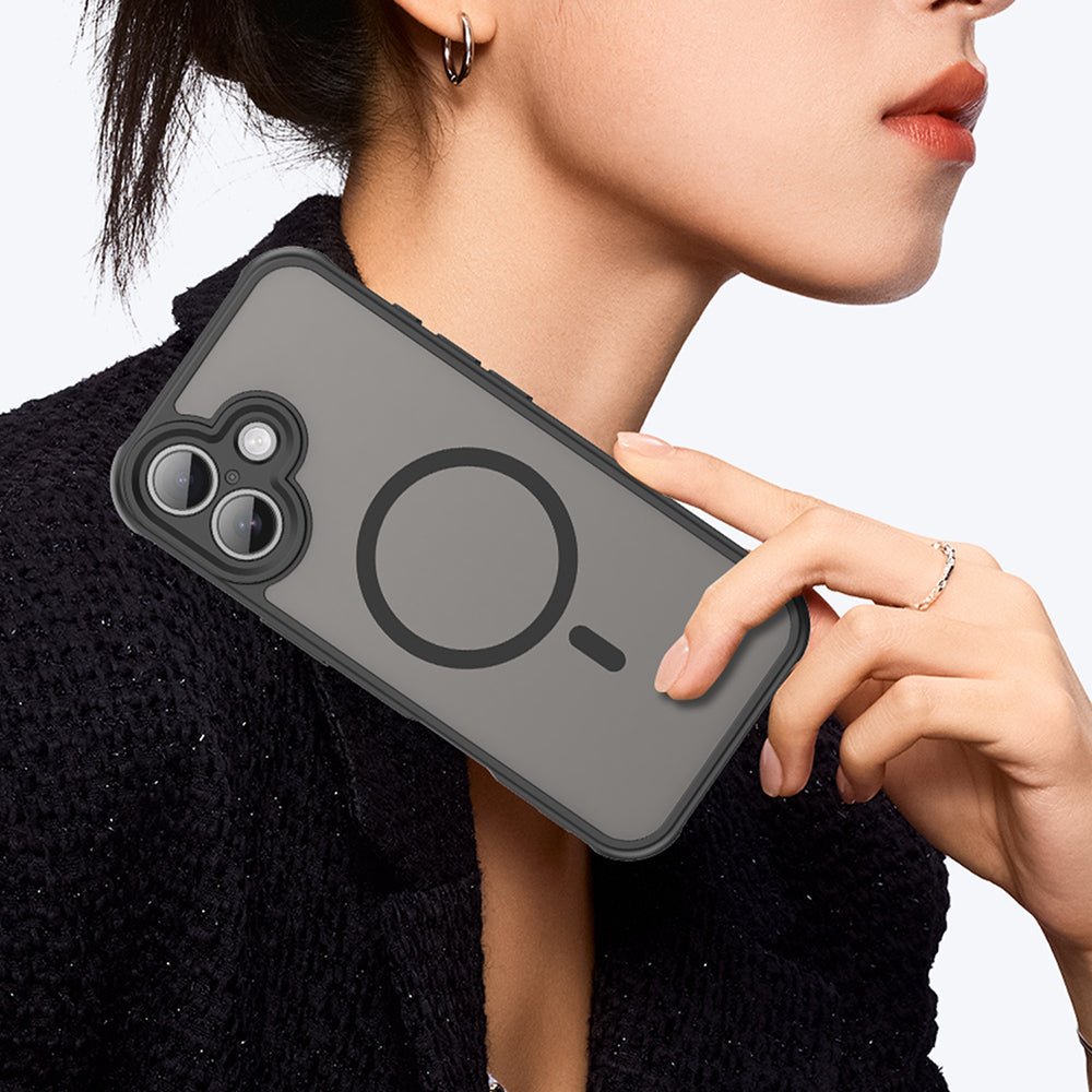 Techsuit iPhone 17 - Σκληρή Θήκη με Πλαίσιο Σιλικόνης και MagSafe - HaloFrost II MagSafe - Black