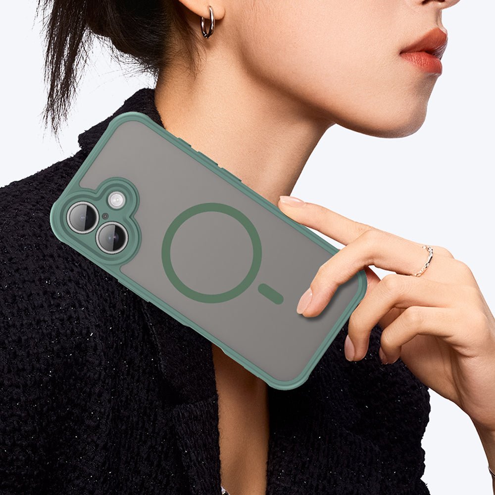 Techsuit iPhone 17 - Σκληρή Θήκη με Πλαίσιο Σιλικόνης και MagSafe - HaloFrost II MagSafe - Green