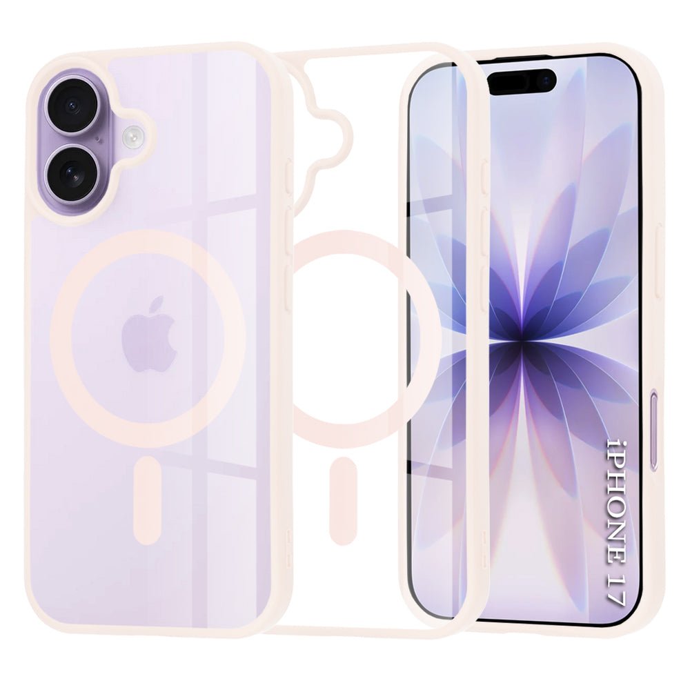 Techsuit iPhone 17 - Σκληρή Θήκη με Πλαίσιο Σιλικόνης - MagSafe Pro - Clear / Nude Pink