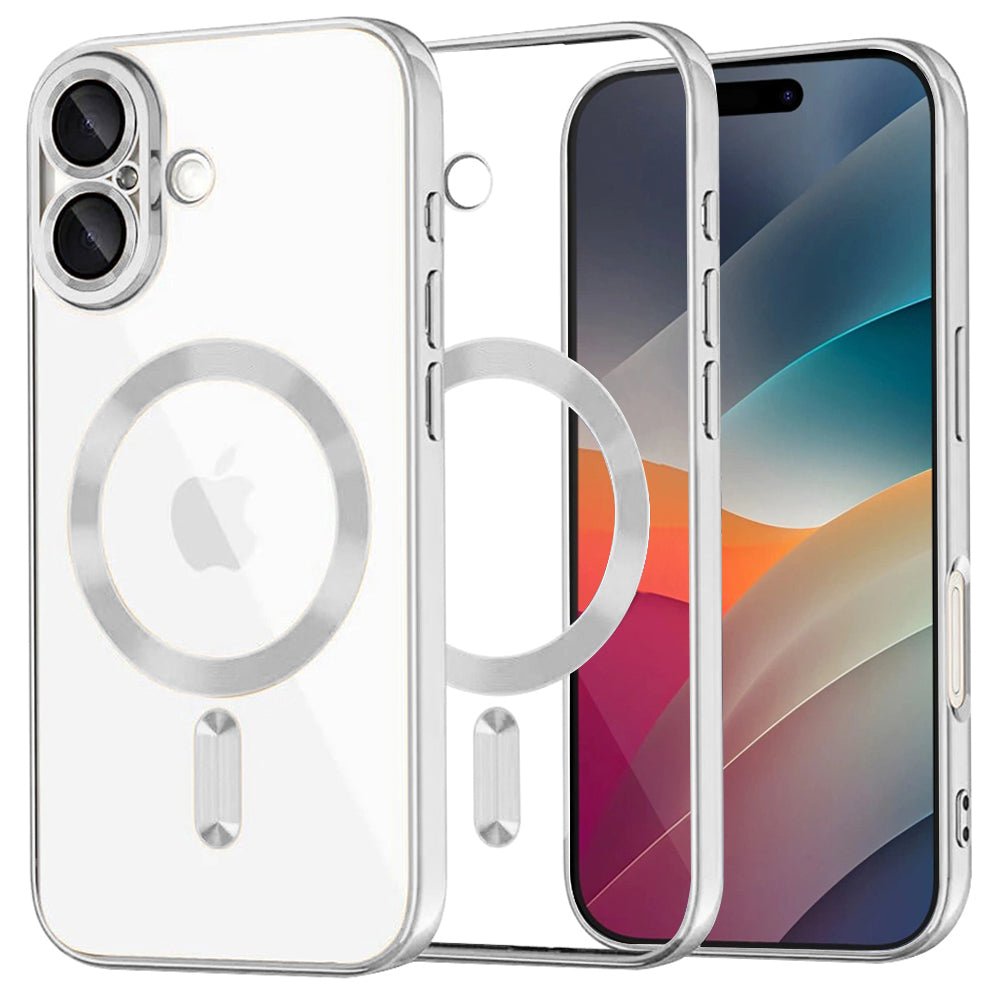 Techsuit iPhone 17 - Θήκη Σιλικόνης - Luxury Crystal MagSafe - Silver