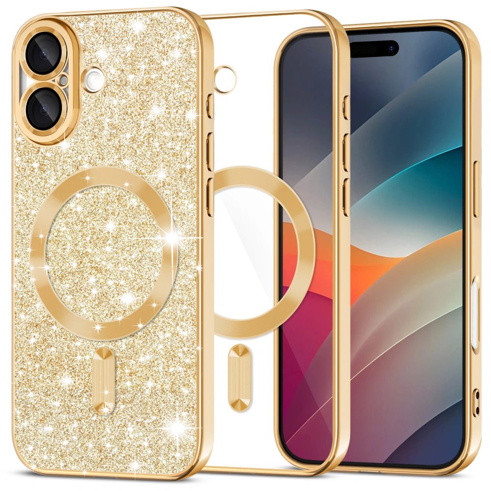 Techsuit iPhone 17 - Θήκη Σιλικόνης - Luxury Glitter MagSafe - Gold