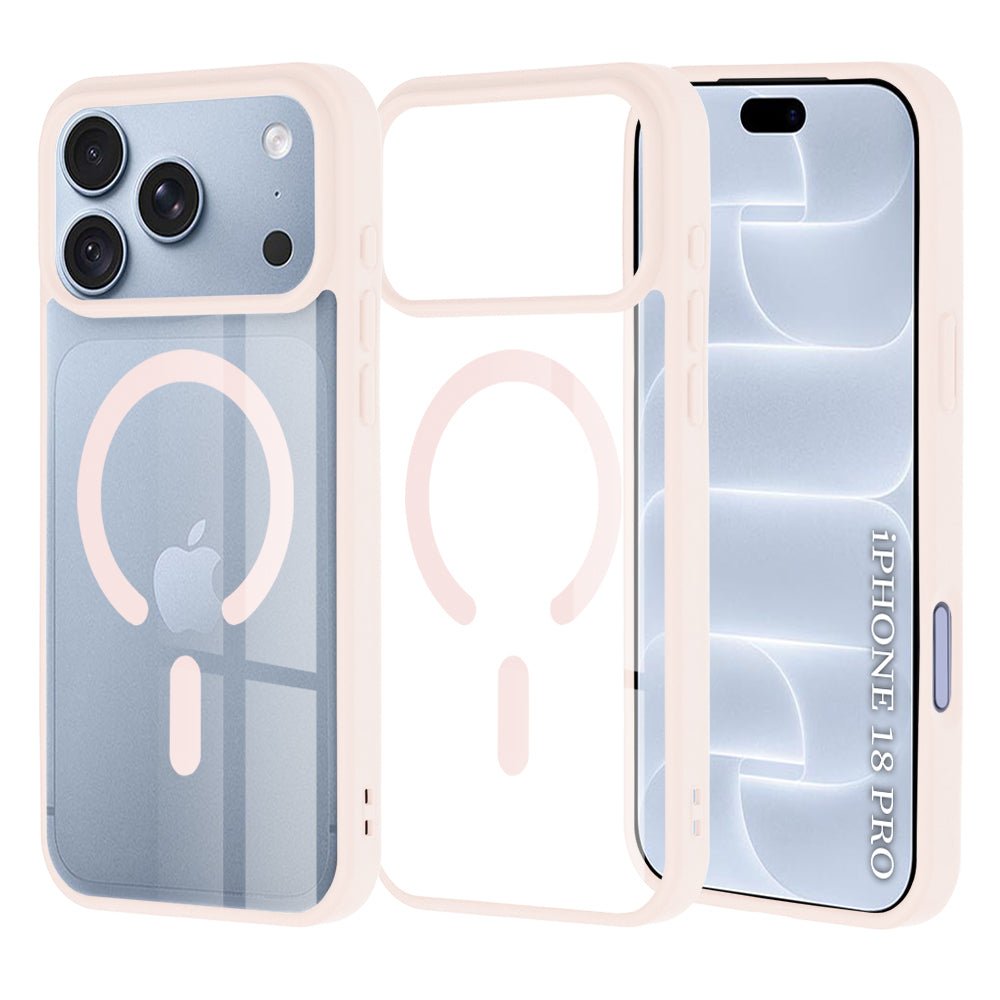 Techsuit iPhone 18 Pro / iPhone 17 Pro - Σκληρή Θήκη MagSafe με Πλαίσιο Σιλικόνης - MagSafe Pro - Nude Pink