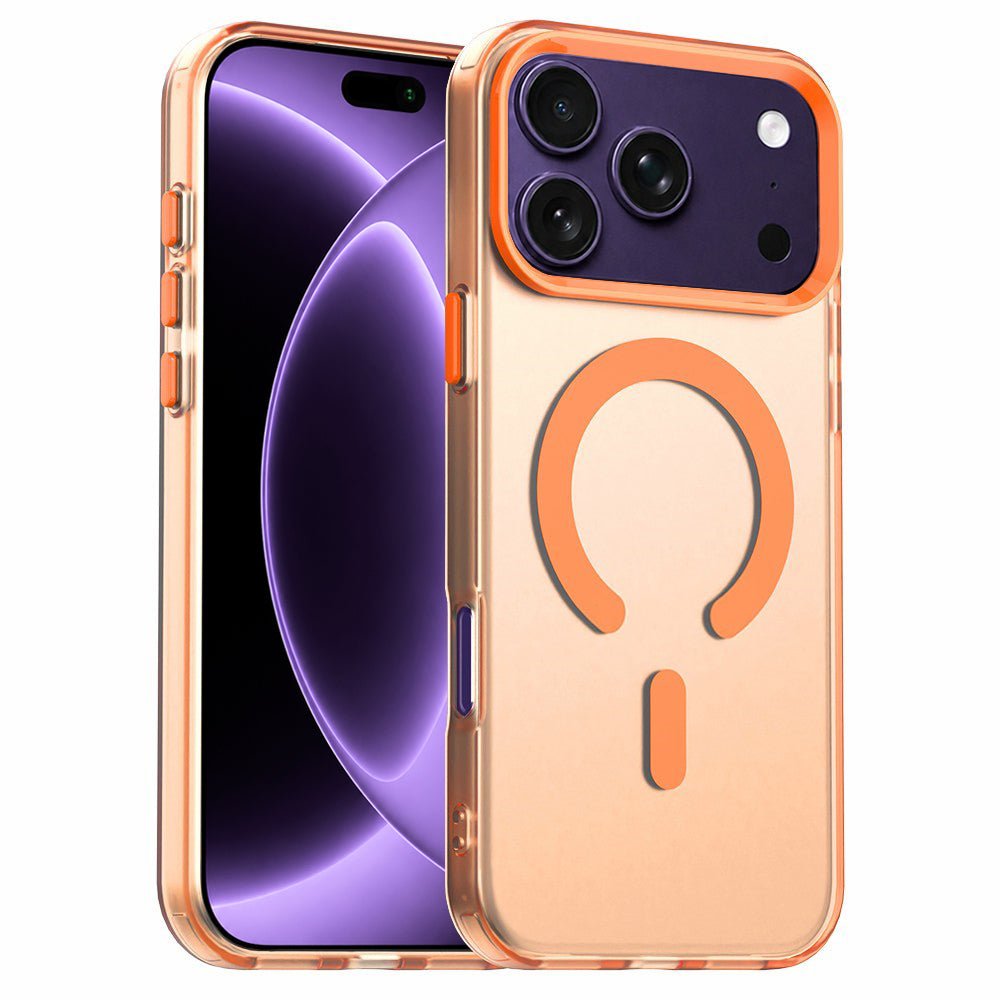 Techsuit iPhone 18 Pro / iPhone 17 Pro - Σκληρή Θήκη με Πλαίσιο Σιλικόνης και MagSafe - CandyCase - Orange