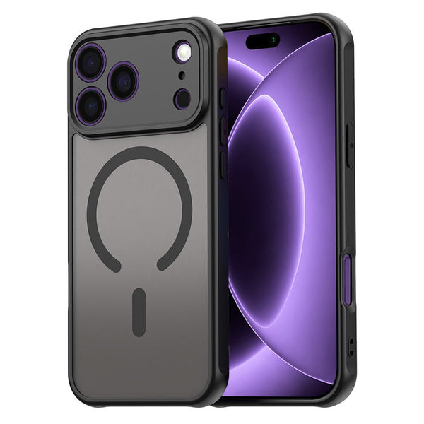 Techsuit iPhone 18 Pro / iPhone 17 Pro - Σκληρή Θήκη με Πλαίσιο Σιλικόνης και MagSafe - HaloFrost II - Black