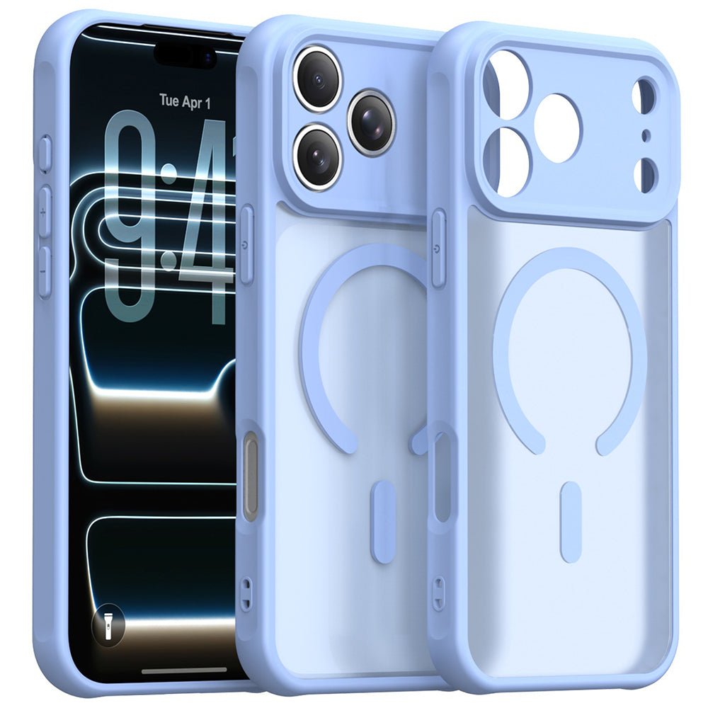 Techsuit iPhone 18 Pro / iPhone 17 Pro - Σκληρή Θήκη με Πλαίσιο Σιλικόνης και MagSafe - HaloFrost II - Light Blue