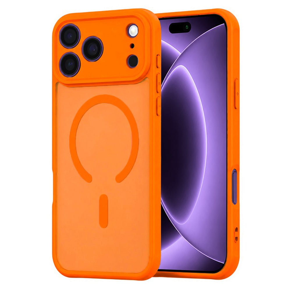Techsuit iPhone 18 Pro / iPhone 17 Pro - Σκληρή Θήκη με Πλαίσιο Σιλικόνης και MagSafe - HaloFrost II - Orange