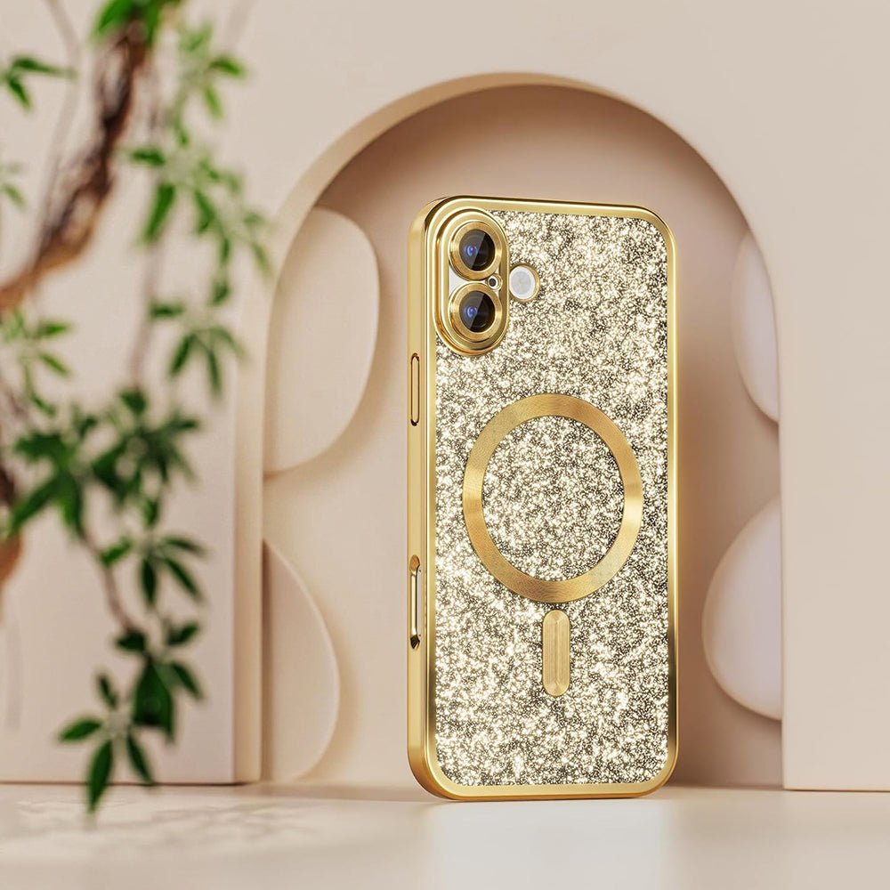 Techsuit iPhone 18 Pro / iPhone 17 Pro - Θήκη Σιλικόνης με MagSafe - Luxury Glitter - Light Purple