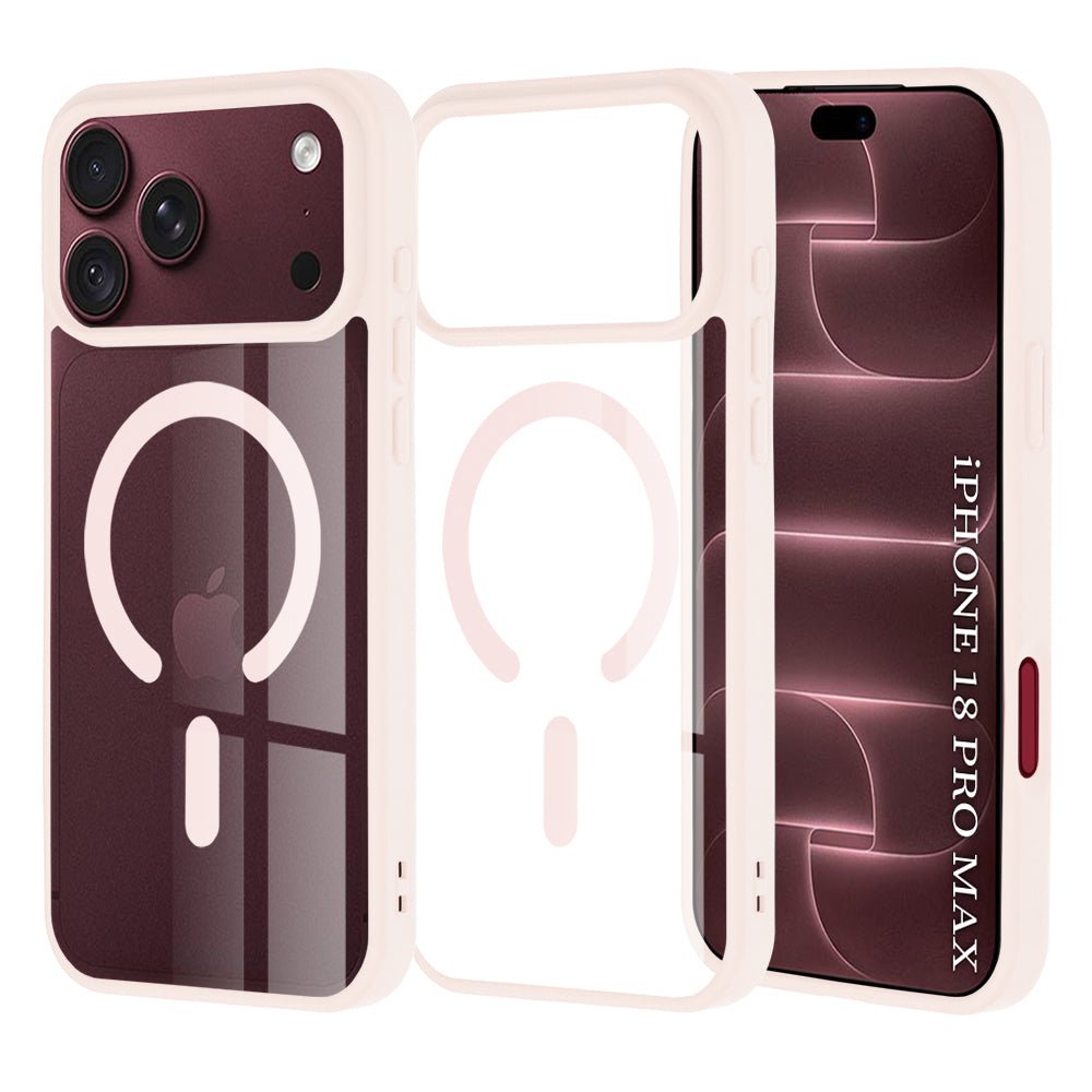 Techsuit iPhone 18 Pro Max / iPhone 17 Pro Max - Σκληρή Θήκη MagSafe με Πλαίσιο Σιλικόνης - MagSafe Pro - Nude Pink