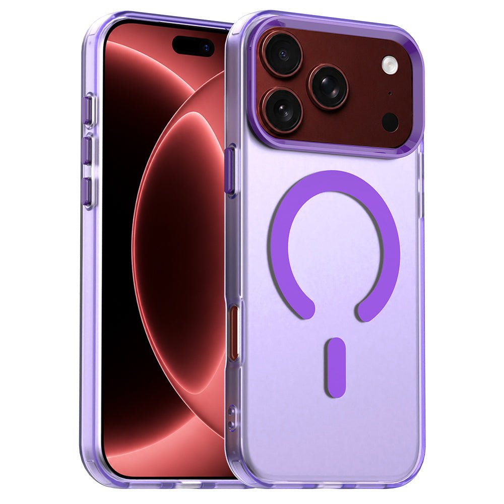 Techsuit iPhone 18 Pro Max / iPhone 17 Pro Max - Σκληρή Θήκη με Πλαίσιο Σιλικόνης και MagSafe - CandyCase - Purple