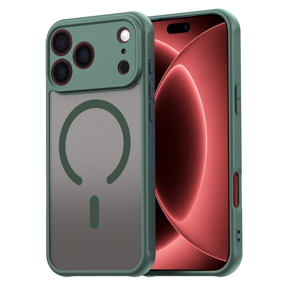 Techsuit iPhone 18 Pro Max / iPhone 17 Pro Max - Σκληρή Θήκη με Πλαίσιο Σιλικόνης και MagSafe - HaloFrost II - Green