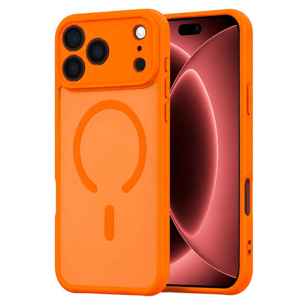 Techsuit iPhone 18 Pro Max / iPhone 17 Pro Max - Σκληρή Θήκη με Πλαίσιο Σιλικόνης και MagSafe - HaloFrost II - Orange