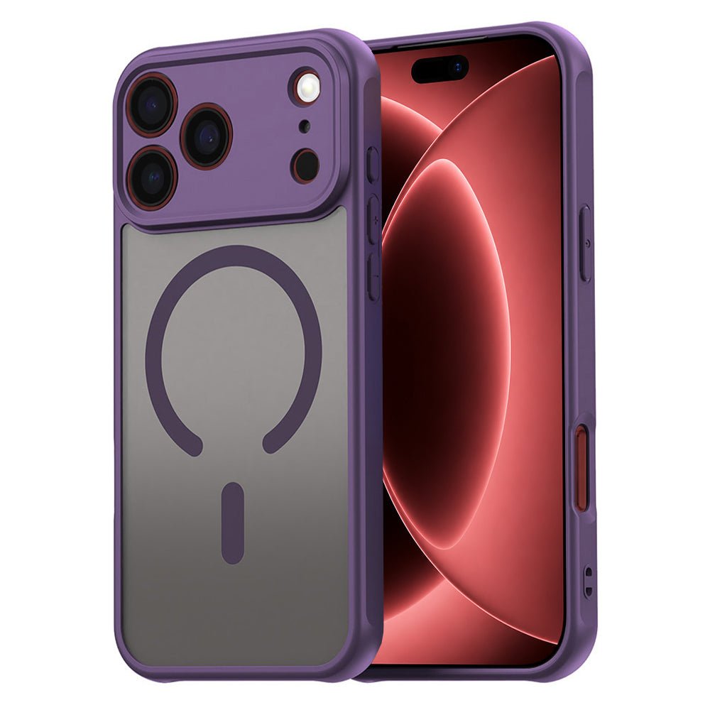 Techsuit iPhone 18 Pro Max / iPhone 17 Pro Max - Σκληρή Θήκη με Πλαίσιο Σιλικόνης και MagSafe - HaloFrost II - Purple