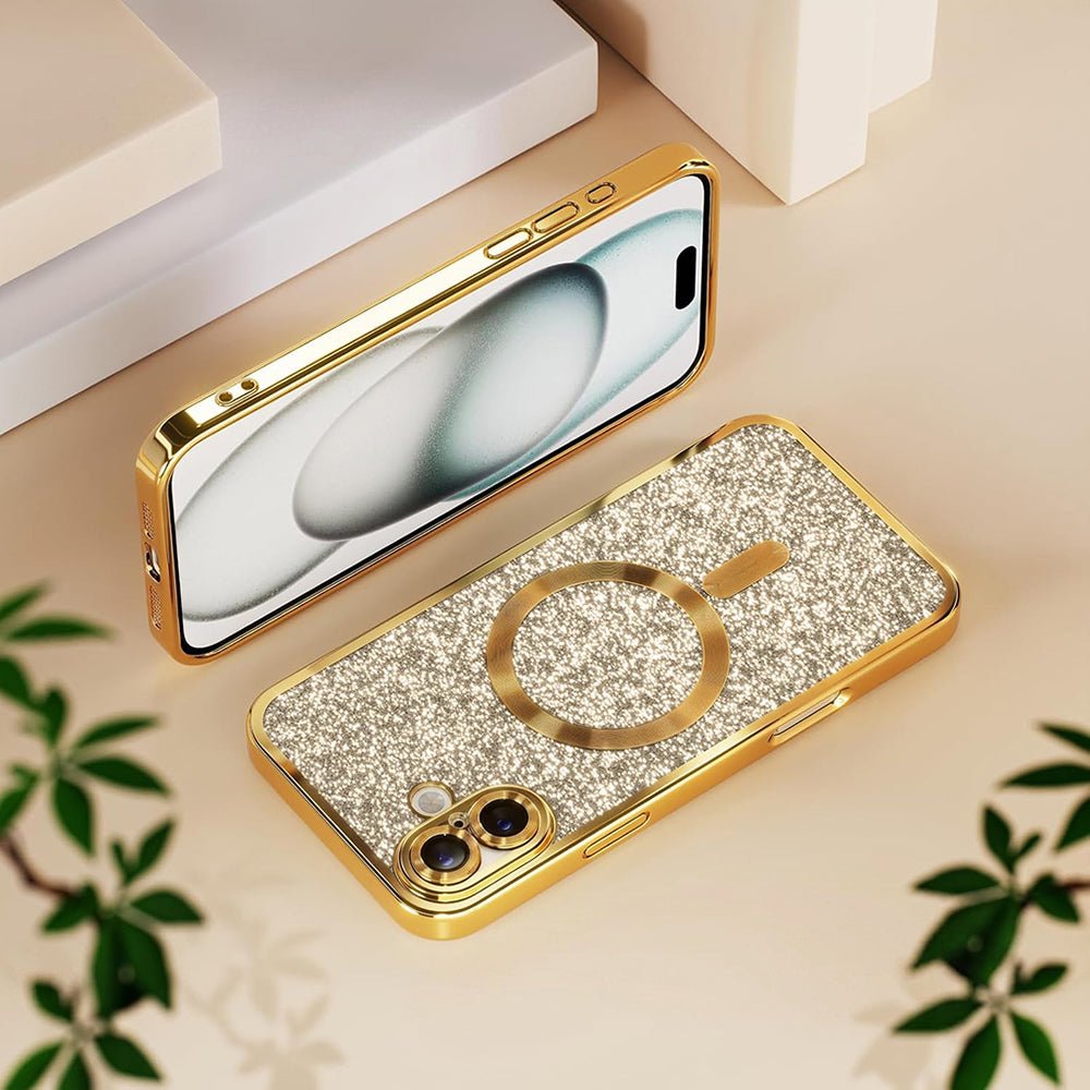 Techsuit iPhone 18 Pro Max / iPhone 17 Pro Max - Θήκη Σιλικόνης με MagSafe - Luxury Glitter - Light Purple
