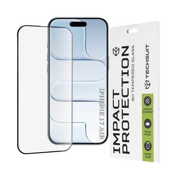 Techsuit iPhone Air - Full Screen Full Glue Tempered Glass Αντιχαρακτικό Γυαλί Οθόνης 9H 0.33mm 111D - Black
