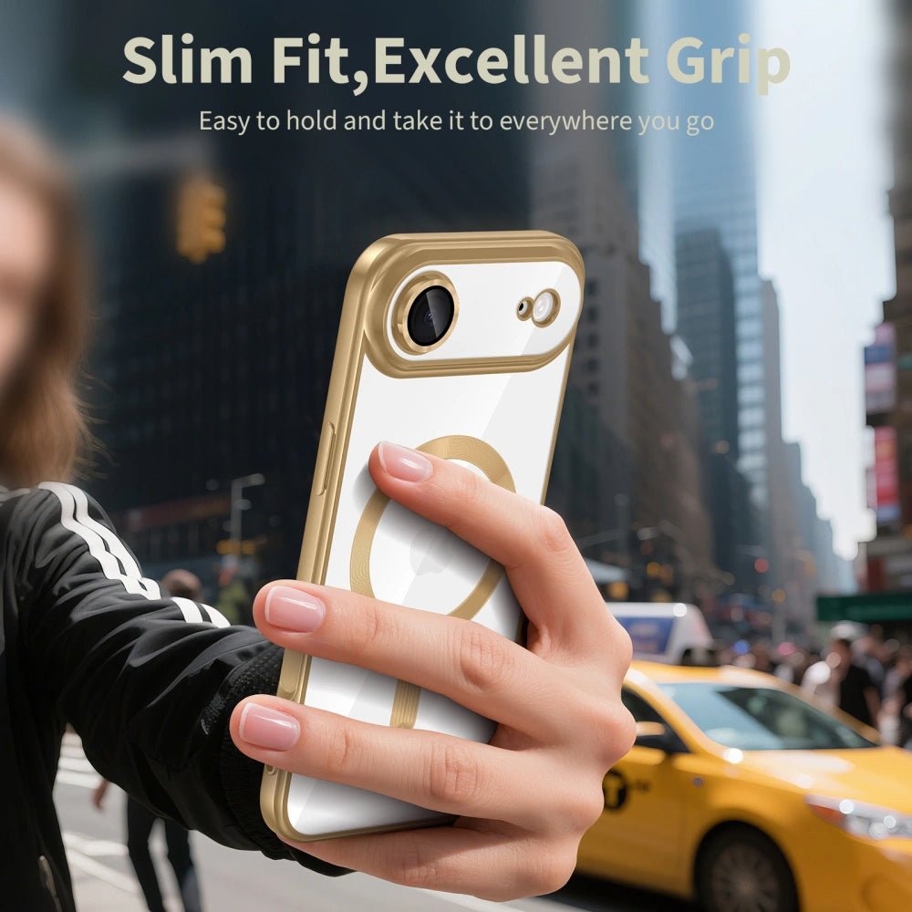 Techsuit iPhone Air - Θήκη Σιλικόνης - Luxury Crystal MagSafe - Gold / Clear