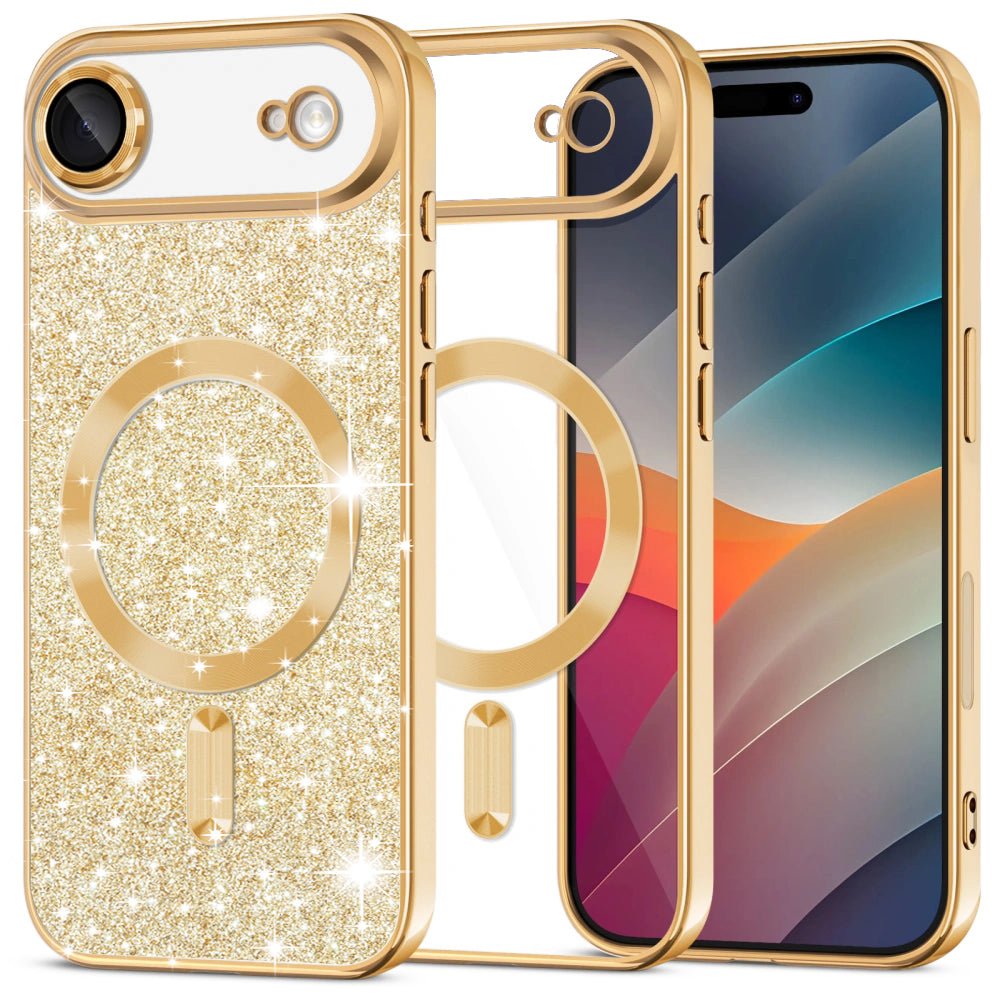 Techsuit iPhone Air - Θήκη Σιλικόνης - Luxury Glitter MagSafe - Gold