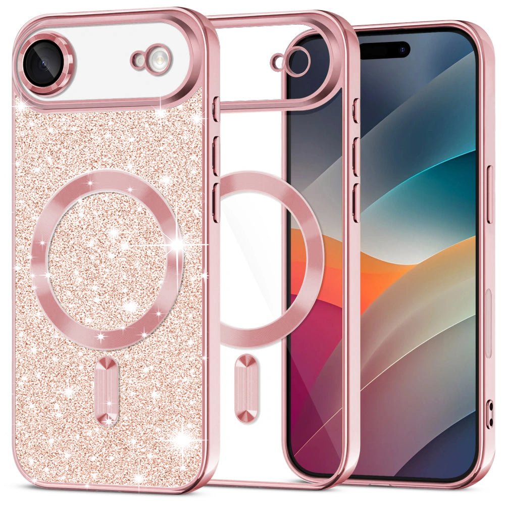 Techsuit iPhone Air - Θήκη Σιλικόνης - Luxury Glitter MagSafe - Rose Gold