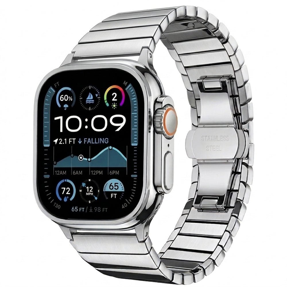 Techsuit Λουράκι Apple Watch 4/5/6/7/8/9/10/11 - SE (1/2/3) - Ultra (1/2/3) - 42/44/45/49mm Watchband W012 Μπρασελέ από Ανοξείδωτο Ατσάλι - Silver