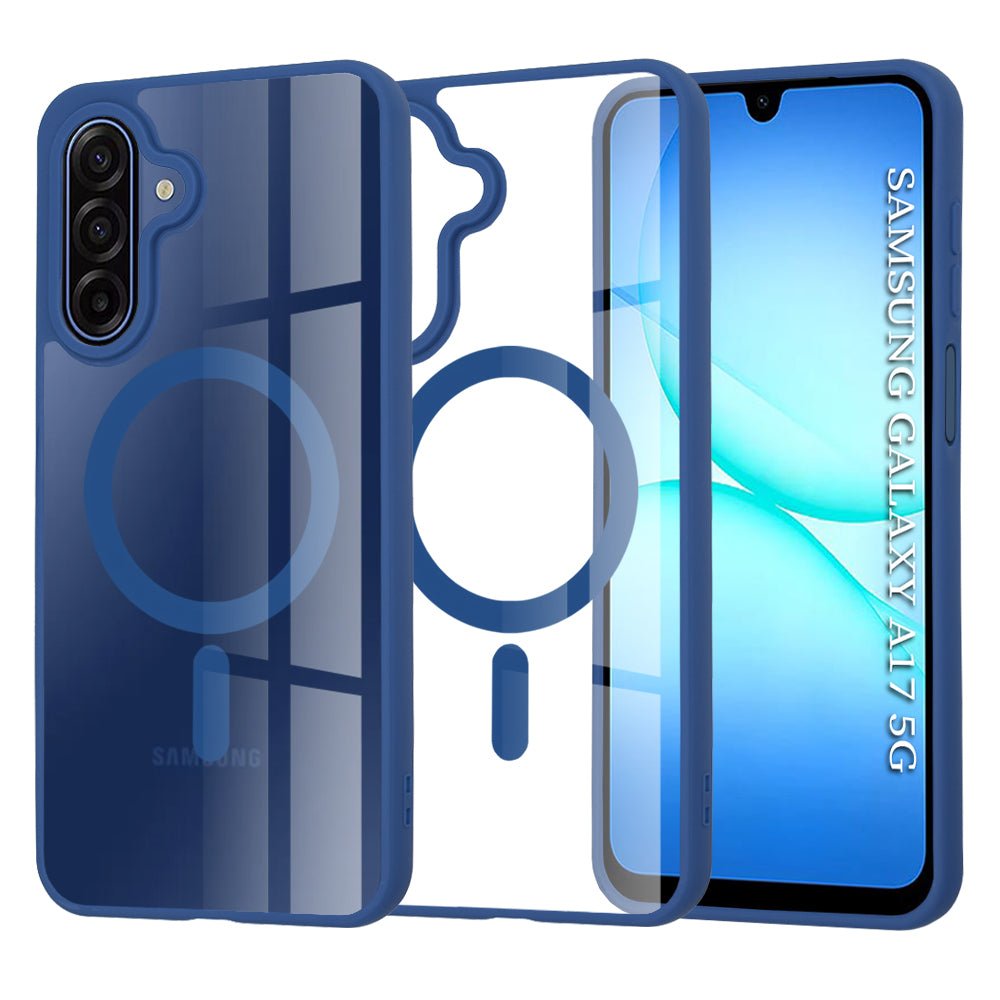 Techsuit Samsung Galaxy A17 4G / 5G - Σκληρή Θήκη με Πλαίσιο Σιλικόνης - MagSafe Pro - Clear / Blue