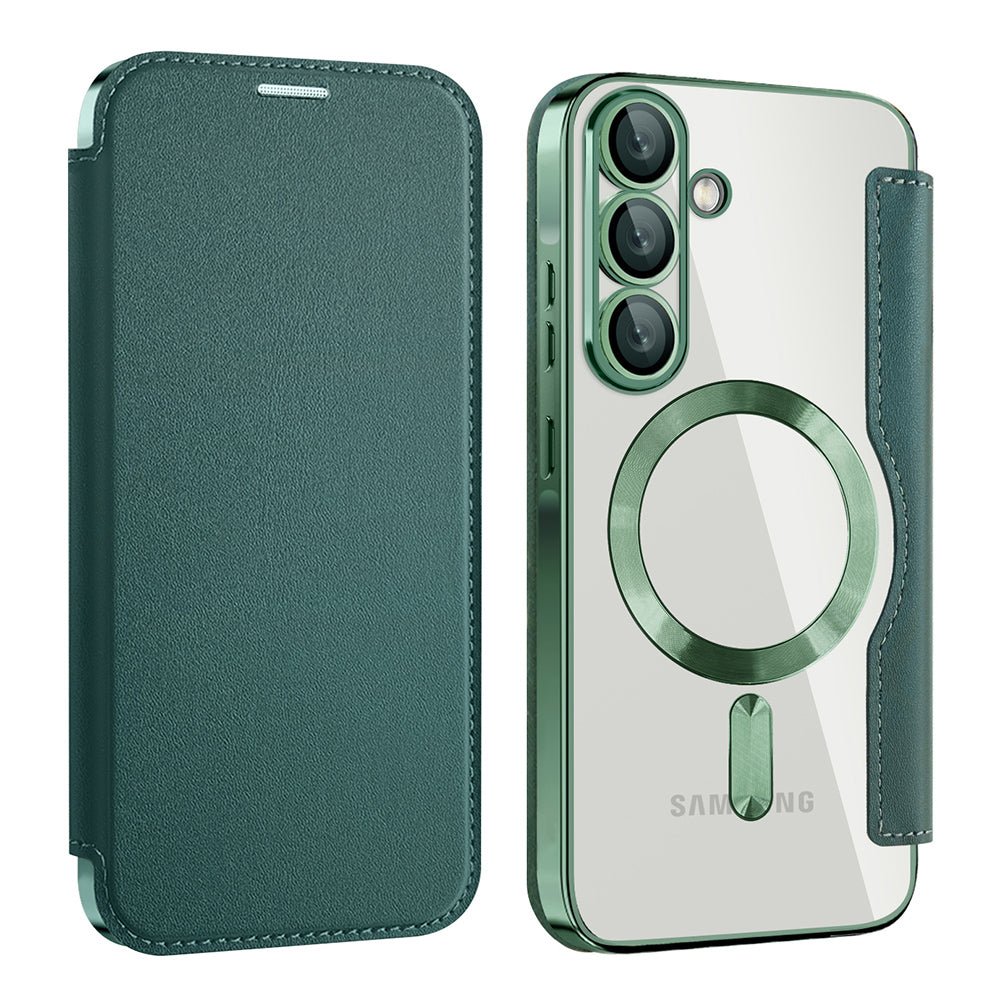 Techsuit Samsung Galaxy A26 5G - Θήκη Βιβλίο με MagSafe με Υποδοχές Καρτών και RFID Προστασία - SmartMag Book Case - Green