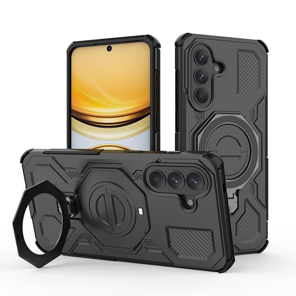 Techsuit Samsung Galaxy A37 5G - Σκληρή Θήκη με Δαχτυλίδι Συγκράτησης - Carbon Shield Pro - Black