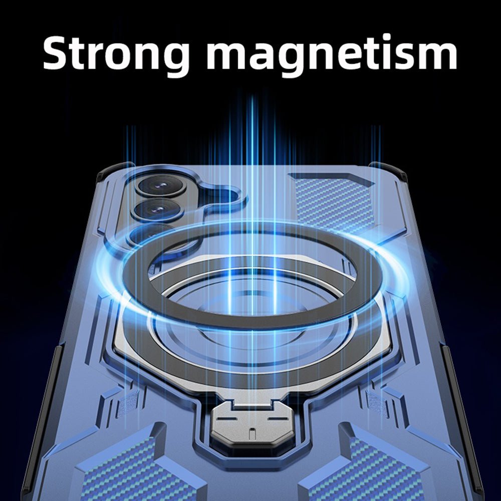 Techsuit Samsung Galaxy A37 5G - Σκληρή Θήκη με Δαχτυλίδι Συγκράτησης - Carbon Shield Pro - Black