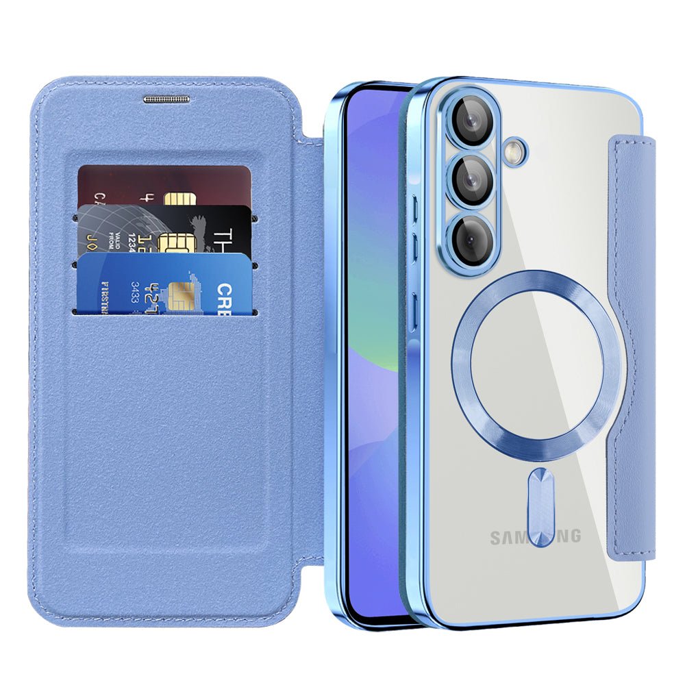 Techsuit Samsung Galaxy A37 5G - Θήκη Βιβλίο με MagSafe με Υποδοχές Καρτών και RFID Προστασία - SmartMag Book Case - Light Blue