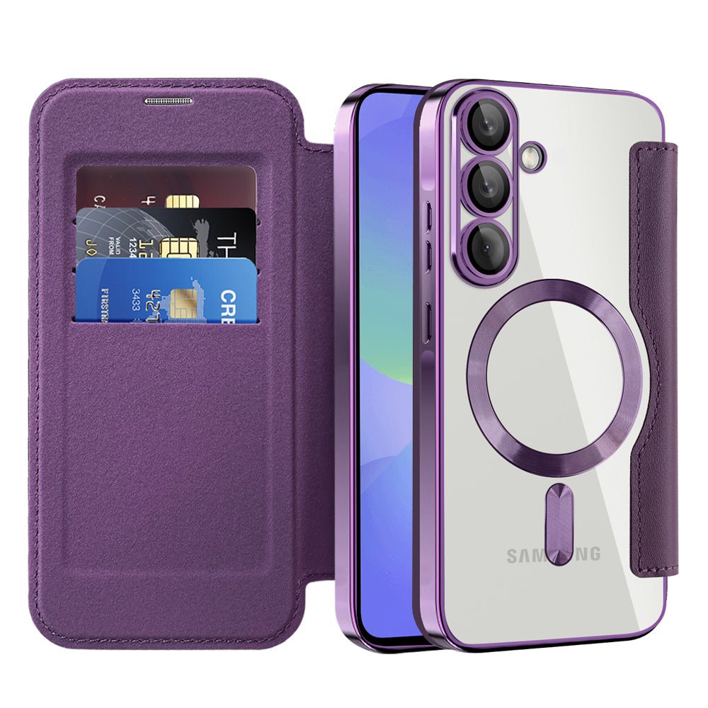 Techsuit Samsung Galaxy A37 5G - Θήκη Βιβλίο με MagSafe με Υποδοχές Καρτών και RFID Προστασία - SmartMag Book Case - Purple