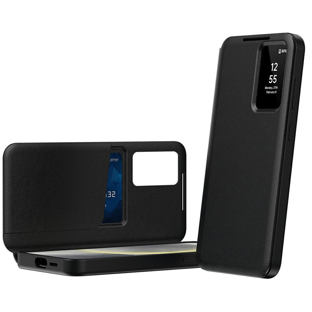 Techsuit Samsung Galaxy A37 5G - Θήκη Βιβλίο με Θέση για 1 Κάρτα - SmartView Series - Black