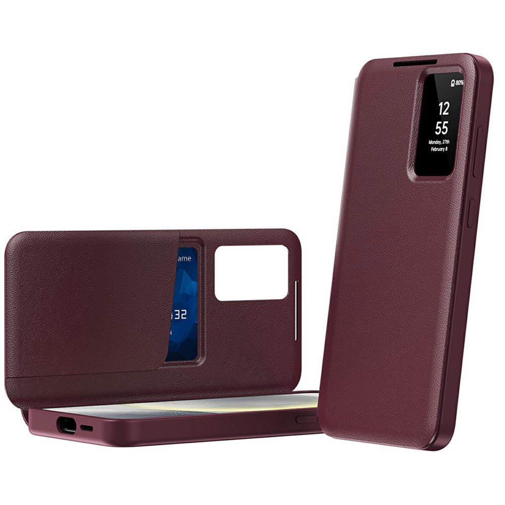 Techsuit Samsung Galaxy A37 5G - Θήκη Βιβλίο με Θέση για 1 Κάρτα - SmartView Series - Red